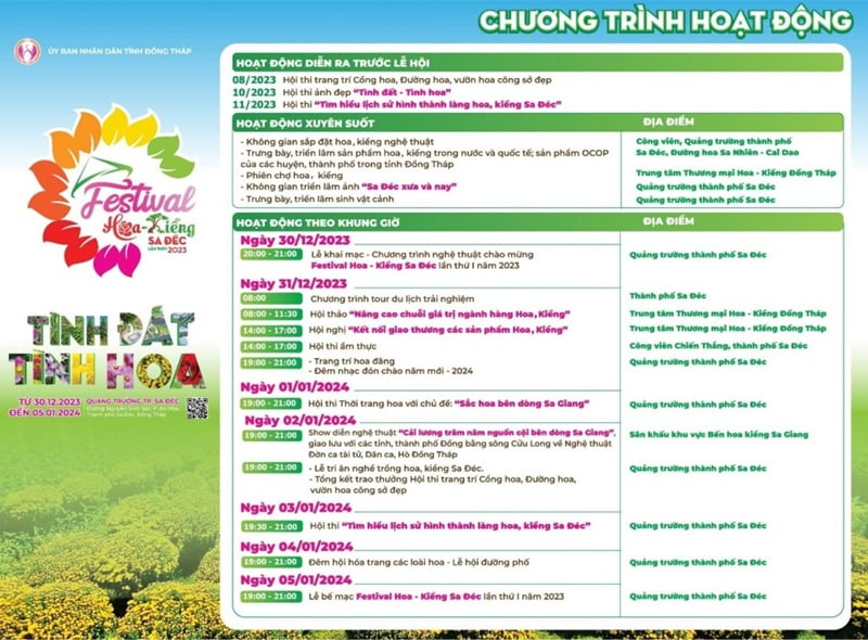 Festival Hoa - Kiểng Sa Đéc lần thứ I năm 2023 3 Các hoạt động chính tại Festival Hoa – Kiểng Sa Đéc lần thứ I năm 2023