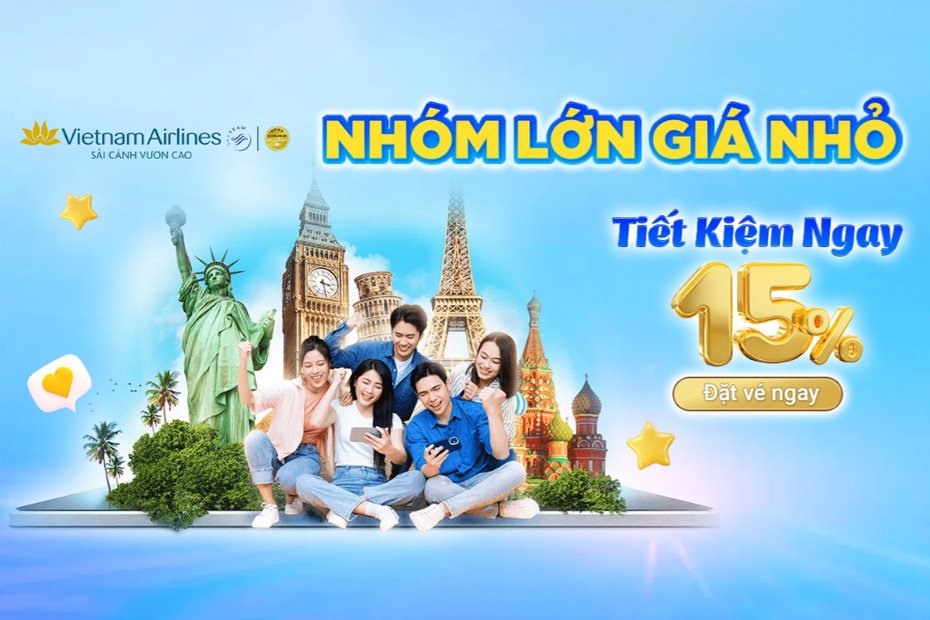 Vietnam Airlines - Mua Chung Ưu Đãi Lớn - Tiết Kiệm Đến 15%