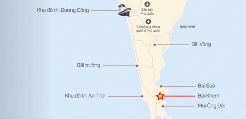Khám phá Bãi Kem - Bãi biển đẹp nhất mùa hè ở Phú Quốc 3 Vị trí Bãi Khem ở Phú Quốc